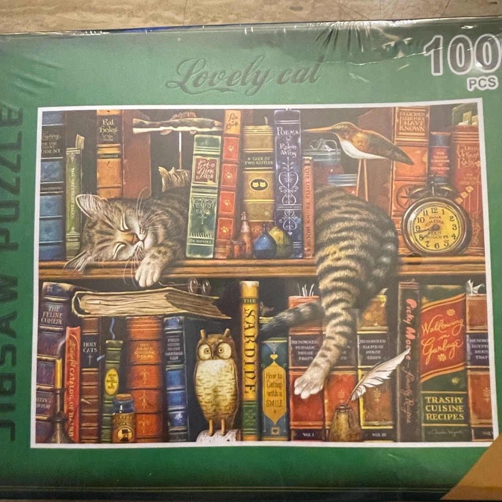 Sealed puzzle- Lovely Cat on Bookshelf 1000 Peace’s